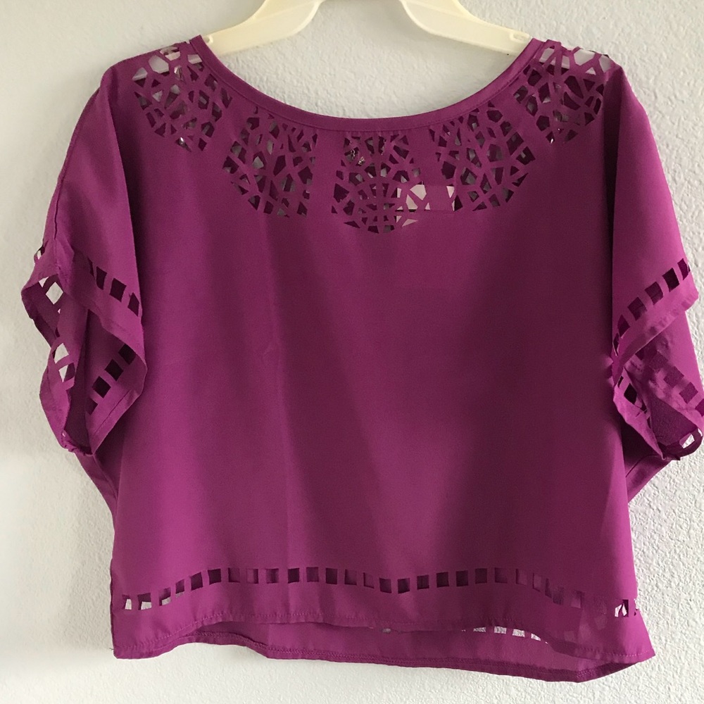 Fuchsia cutout crop top